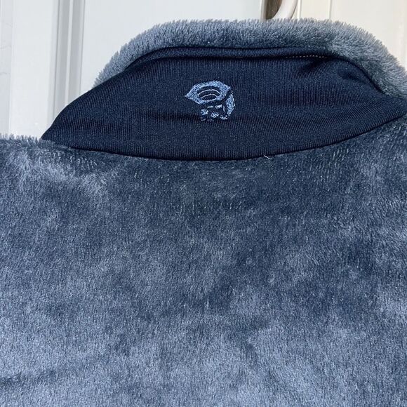 Women’s soft blue Mountain Hardwear fleece sweater jacket coat NO ZIPPER - Picture 6 of 7